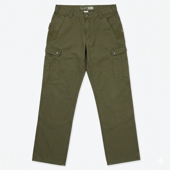 Carhartt Other - Carhartt Mens 33x32 Relaxed Fit Ripstop Fleece Lined Cargo Pants Olive Green G72